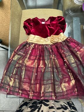 Bonnie Jean Deep Burgundy Velvet Holiday Dress